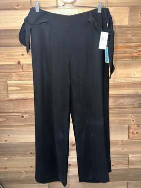 No.89 CeCe Bow Waist Wide Leg Pants Size 8 Black